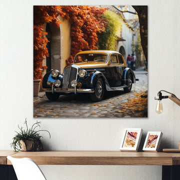 1960s Old Car In England - Car Vintage Canvas Wall Art